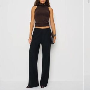 Reformation Black Wide-Leg Trousers